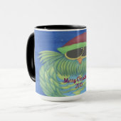 サンタハットで愛らしいフクロウ マグカップ (正面左)