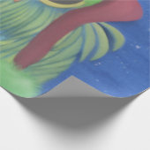 サンタハットで愛らしいフクロウ ラッピングペーパー (角)