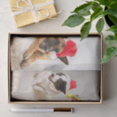 サンタハットで楽しいクリスマス犬 薄葉紙 (ギフト)
