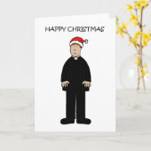 サンタハットで聖降誕祭おめでとう カード (黄色い花)