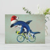 サンタハットで自転車に乗るサメ シーズンカード (スタンド正面)