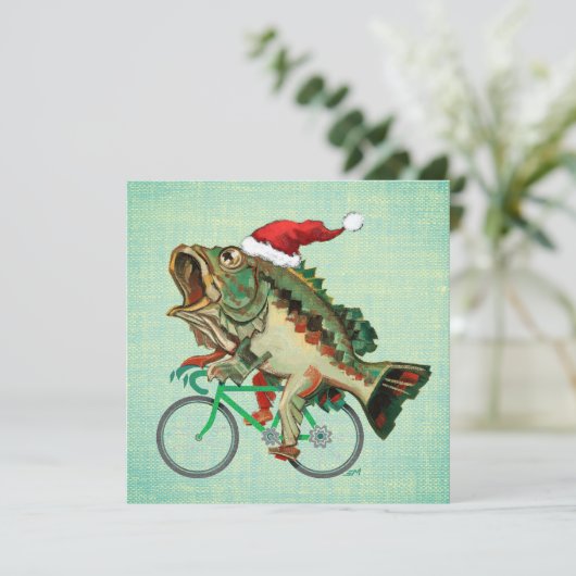 サンタハットで自転車に乗る大型バス シーズンカード (スタンド正面)