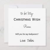 サンタハットとのクリスマスゴッドペアレントベビー カード (裏面)