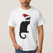 サンタハットとのクリスマスレチャットノワール Tシャツ (正面)