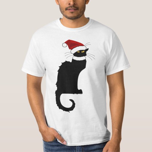 サンタハットとのクリスマスレチャットノワール Tシャツ (正面)