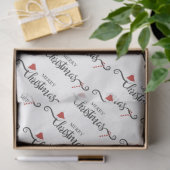 サンタハットとキャンディカンを使ったメリークリスマス 薄葉紙 (ギフト)