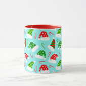 サンタハットとキャンディーキャンクリスマス マグカップ (中央)