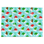 サンタハットとキャンディーキャンズクリスマスパターン ラージペーパーバッグ (裏面)