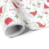 サンタハットとキャンディーキャン ラッピングペーパー (ロールコーナー)