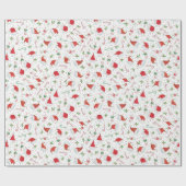 サンタハットとキャンディーキャン ラッピングペーパー (フラット)