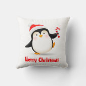 サンタハットとキャンディーケーンを使ったキュートなクリスマスペンギン クッション (裏面)