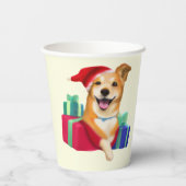 サンタハットとギフトが楽しめる可愛いパップ 紙コップ (裏面)