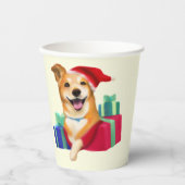 サンタハットとギフトが楽しめる可愛いパップ 紙コップ (正面)