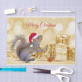 サンタハットとギフトのメリークリスマスリス 薄葉紙 (クラフト)