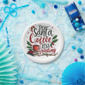 サンタハットとクリスマスを着たアライグマ ペーパープレート (パーティー)