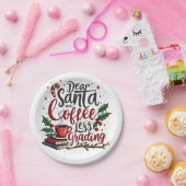 サンタハットとクリスマスを着たアライグマ ペーパープレート (パーティー)