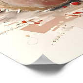 サンタハットとクリスマスツリーと居心地の良いテディベア ポスター (角)