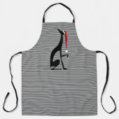 サンタハットとクリスマスブラックドッググレイハウンド エプロン (正面)