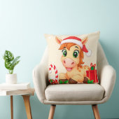 サンタハットとクリスマスマンガの馬 クッション (椅子)