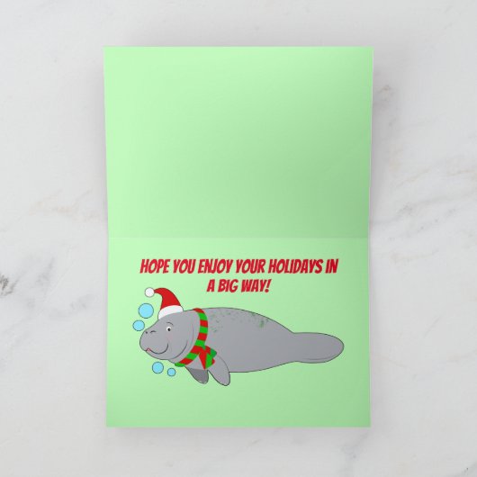 サンタハットとスカーフの季節の挨拶のマネージャ シーズンカード (内部)