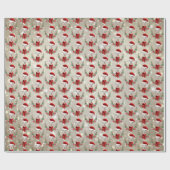 サンタハットとスカーフ金ゴールドのクリスマスヤギkid 2 ラッピングペーパー (フラット)