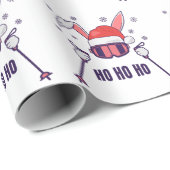 サンタハットとスキーポールSでサンタラビットをスキー ラッピングペーパー (ロールコーナー)