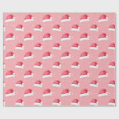 サンタハットとスノーフレーク ラッピングペーパー (フラット)