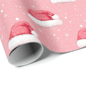 サンタハットとスノーフレーク ラッピングペーパー (ロールコーナー)