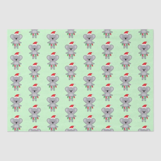 サンタハットとデコレーション組織パップのコアラ 薄葉紙 (正面)
