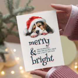 サンタハットとブライトメリーが可愛い犬 シーズンカード