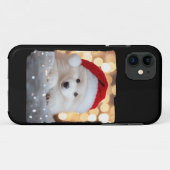 サンタハットと一緒に楽しいクリスマスのサモの子犬 Case-Mate iPhoneケース (裏面(横))
