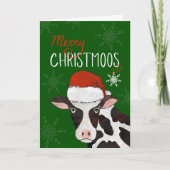 サンタハットと一緒に楽しいクリスマスカウズ カード (正面)