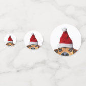 サンタハットと奇妙なかわいいおもしろい犬 コンフェッティ (裏面)