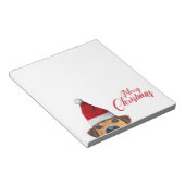 サンタハットと奇妙なかわいいおもしろい犬 ノートパッド (アングル)