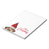 サンタハットと奇妙なかわいいおもしろい犬 ノートパッド (回転)