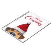 サンタハットと奇妙なかわいいおもしろい犬 ノートブック (左側)