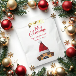 サンタハットと奇妙なかわいいおもしろい犬 フェイバーバッグ