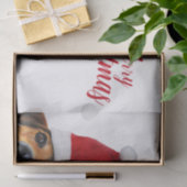 サンタハットと奇妙なかわいいおもしろい犬 薄葉紙 (ギフト)