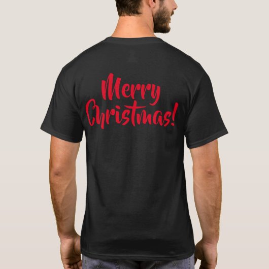サンタハットと弓を着た可愛いクリスマスクオッカ Tシャツ (裏面)