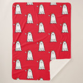 サンタハットと怖いクリスマス幽霊 シェルパブランケット (正面)