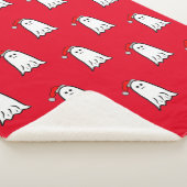 サンタハットと怖いクリスマス幽霊 シェルパブランケット (3/4)