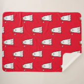 サンタハットと怖いクリスマス幽霊 シェルパブランケット (正面(横))