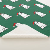 サンタハットと怖いクリスマス幽霊 シェルパブランケット (3/4)