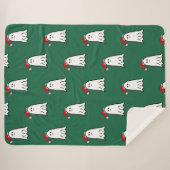 サンタハットと怖いクリスマス幽霊 シェルパブランケット (正面(横))