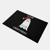 サンタハットと怖いクリスマス幽霊 ドアマット (アングル)
