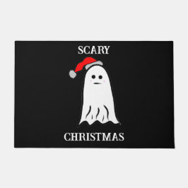 サンタハットと怖いクリスマス幽霊 ドアマット