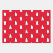 サンタハットと怖いクリスマス幽霊 ラッピングペーパーシート (正面3)