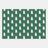 サンタハットと怖いクリスマス幽霊 ラッピングペーパーシート (正面2)