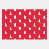 サンタハットと怖いクリスマス幽霊 ラッピングペーパーシート (正面)