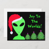 サンタハットと木に囲まれたLGMは世界に喜ぶ シーズンポストカード (正面/裏面)